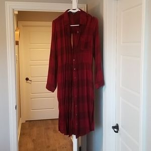 Wine and Black Plaid Duster